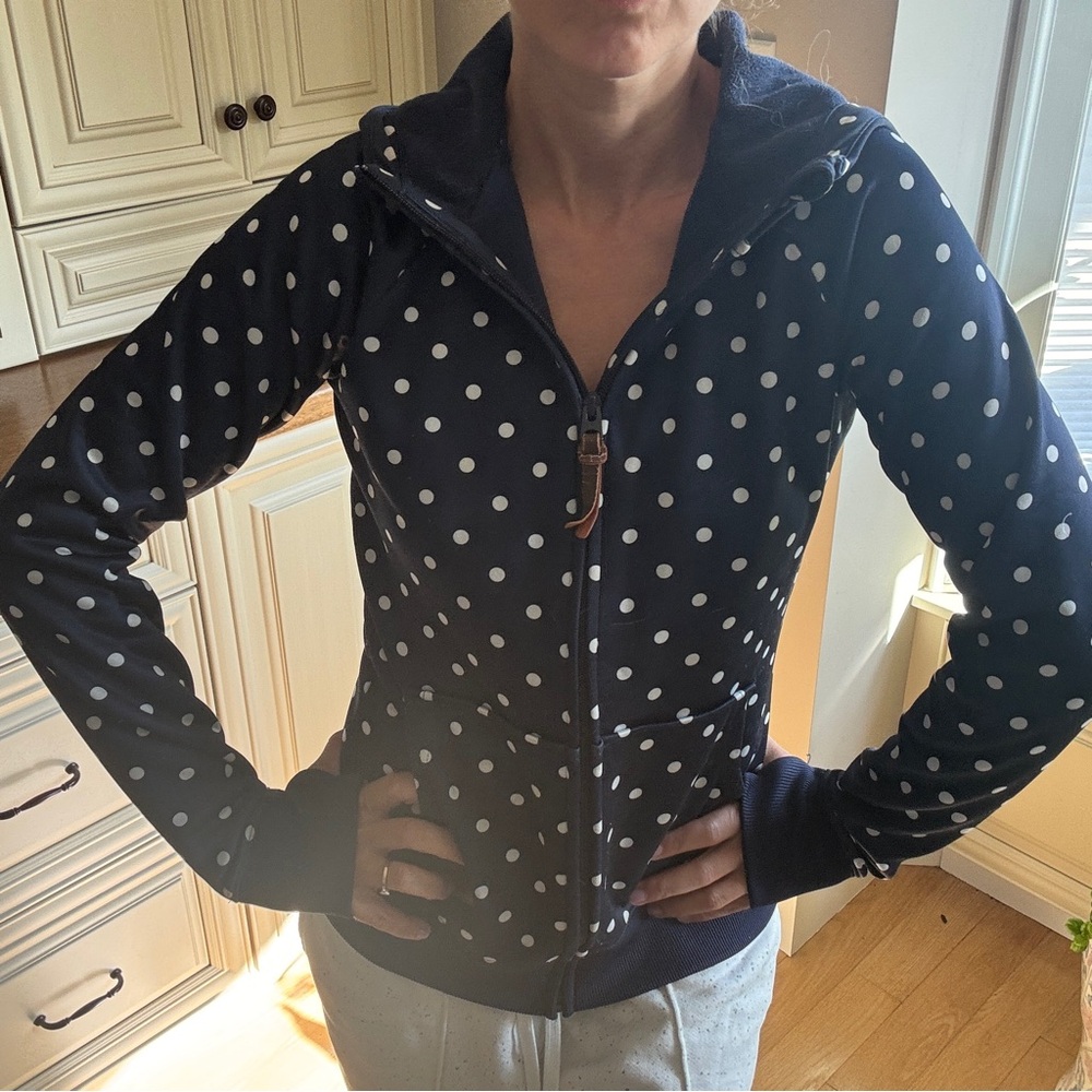 Burton Navy and White Polka Dot Hoodie